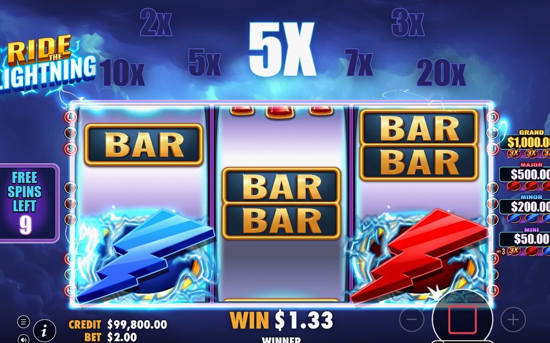 Free Spins round in progress, reels on dark navy