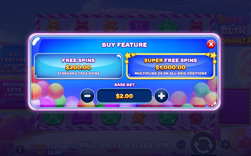 Bonus screen with Multiplier Spots on the grid