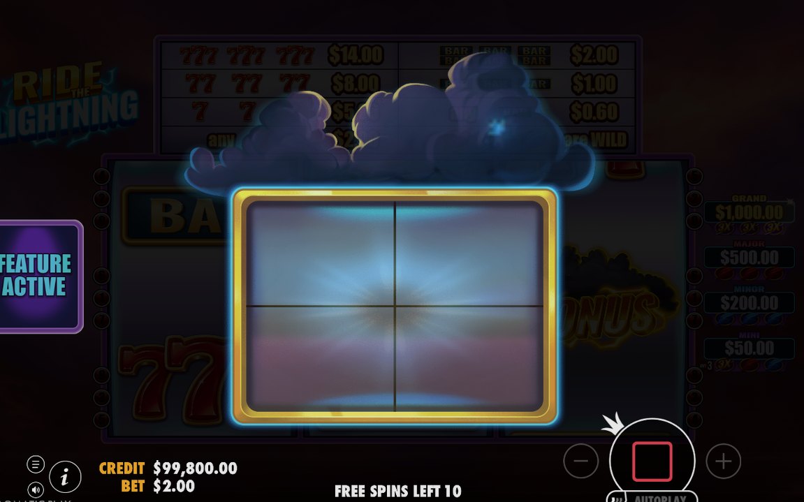 Free Spins feature starting, navy storm sky replacing maroon
