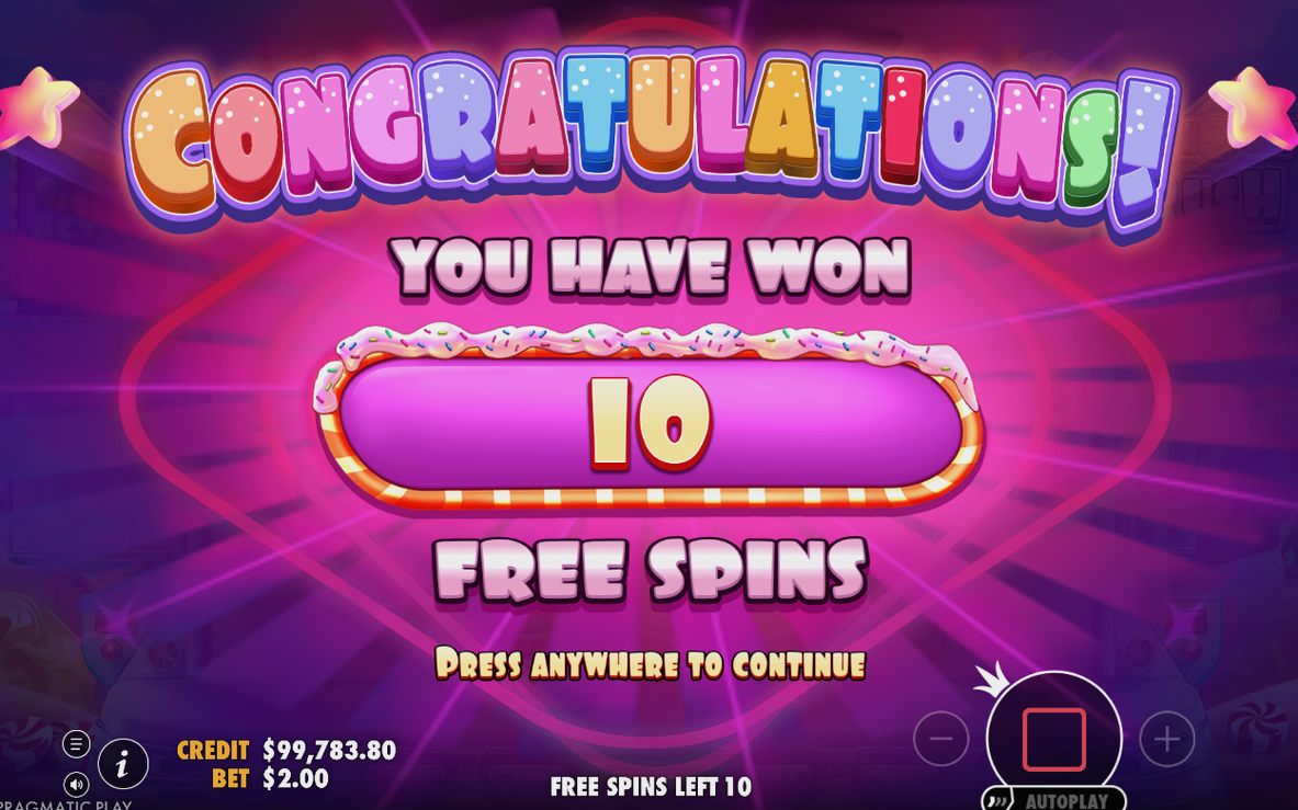 Free Spins screen with Multiplier Spots kept across spins