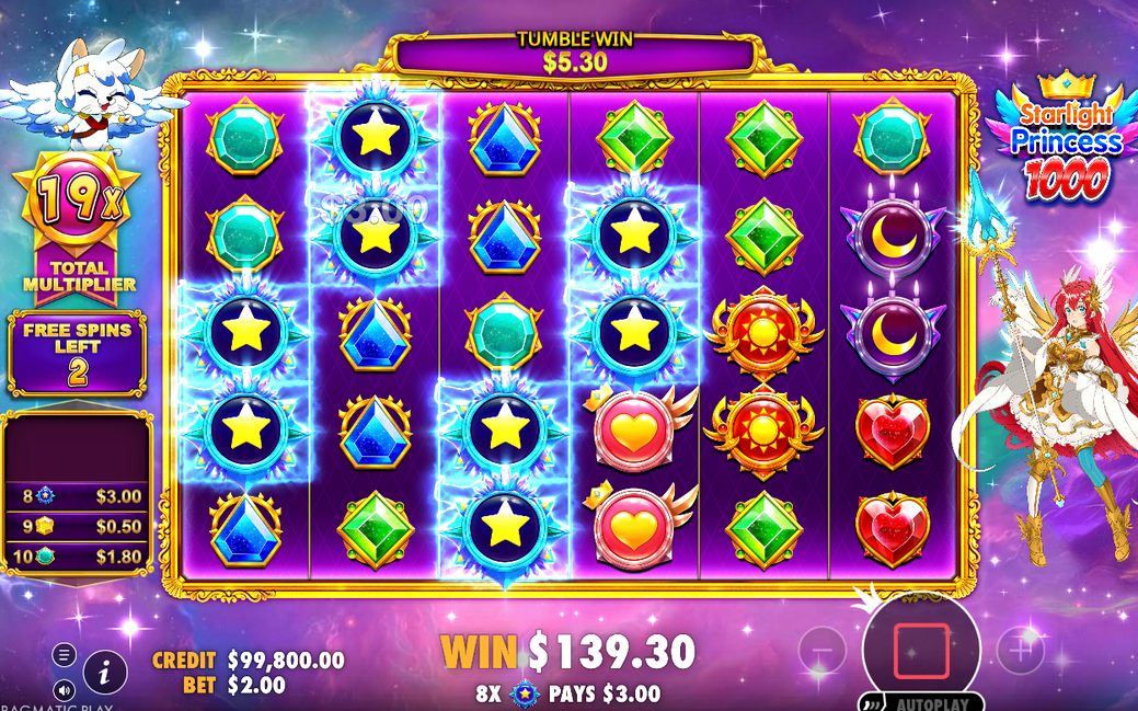 Free Spins retrigger, three scatters add 5 spins